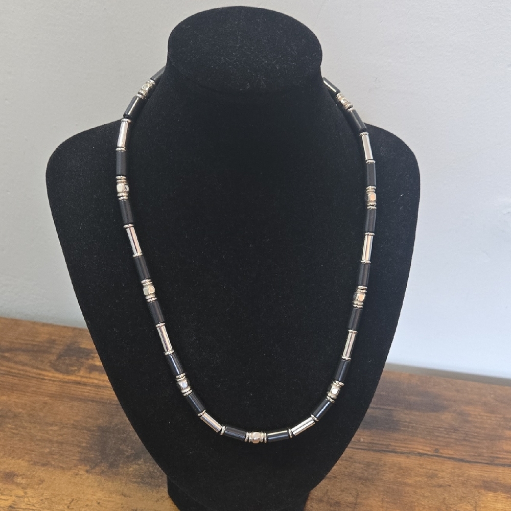 Sophisticated Black and Silver Men's Necklace (🛍 6/$36)